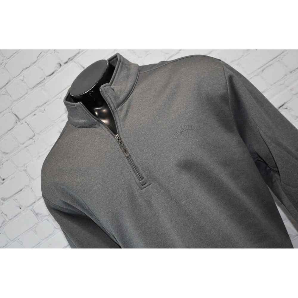 Callaway Pullover Mens XXL Gray 1/4 Zip Fleece Lined Golf Sweater